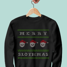 Feliz Slothmas Engraçada Camiseta de Natal Feia