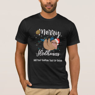 Feliz Slothmas Preguiçoso Papais noeis de Camisa d