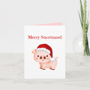 Feliz Snortmas Pig Saudação Cartão de Saudação Dob