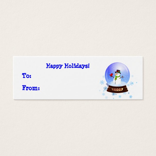 Feliz Snowman Snowglobe Dicas de presentes (Frente)