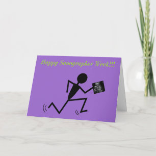 Feliz Sonógrafo Cartões da Semana Roxo