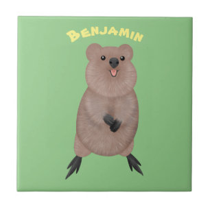 Feliz sorriso, design de desenho animado de quokka