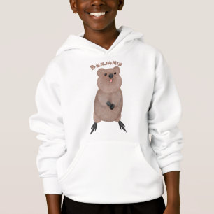Feliz sorriso, design de desenho animado de quokka