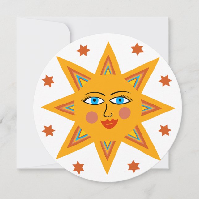 Feliz Sorriso Sol Enfrentando Cheio (Frente)