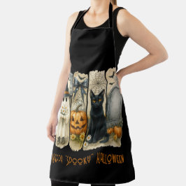 Feliz "Spooky" Halloween Pumpkin Ghost Black Cat