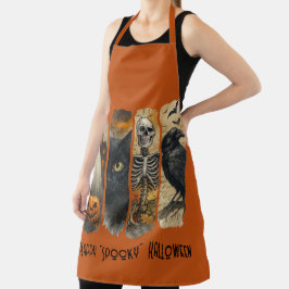 Feliz "Spooky" Halloween Pumpkin Skeleton Crow