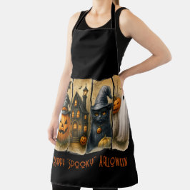 Feliz "Spooky" Halloween Pumpkins Black Gats