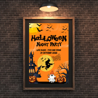 Feliz truque de Halloween ou Poster de tratamento
