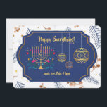 Feliz Tudo Azul e Cartão de Férias Dourado<br><div class="desc">Um cartão de férias que você pode enviar a Todos! (Imagem de Freepik.com). O cartão é fácil de personalizar com seu texto, fonte e cor da fonte. Não exatamente o que você está procurando? Todos os nossos produtos podem ser personalizados para atender às suas necessidades sem custos adicionais. Basta entrar...</div>