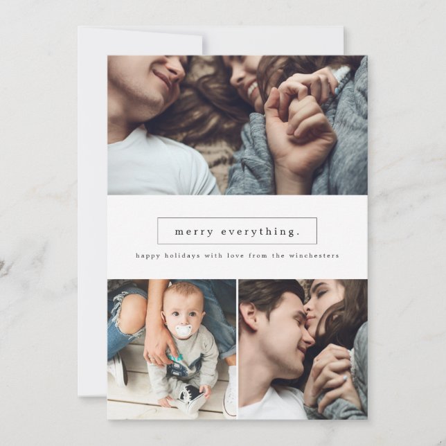 Feliz Tudo Três Cartão de Feriado de Colagem de Fo (Frente)