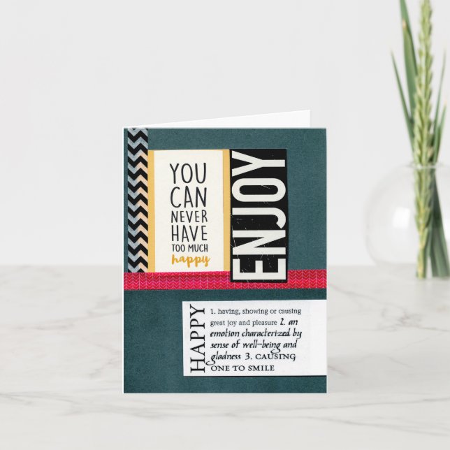 Feliz (vazio) cartão dobrado 4"x5.6" (Frente)