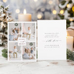 Feliz Vermelha Elegante e Cartão de Feriado de Fot<br><div class="desc">Cartão com fotos de feriado simples e elegante com texto personalizado no verso. Para personalização mais avançada deste design,  clique no link personalizar mais para alterar a fonte,  o tamanho,  a cor,  etc.</div>