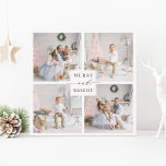 Feliz Vermelha Elegante e Cartão de Feriado de Fot<br><div class="desc">Cartão quadrado de fotos de feriado simples e elegante com texto personalizado no verso. Para personalização mais avançada deste design,  clique no link personalizar mais para alterar a fonte,  o tamanho,  a cor,  etc.</div>