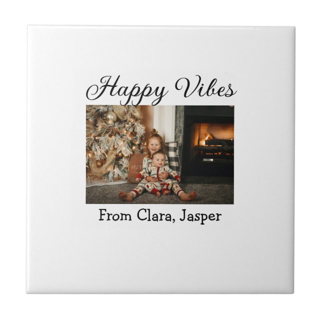 Feliz vibes crianças foto de Natal da família Conv (Frente)