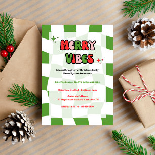 Feliz Vibes Groovy Convite de festas de Natal
