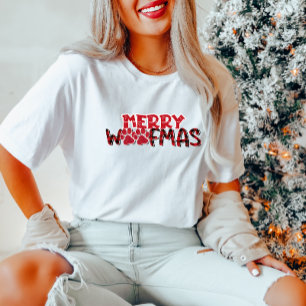 Feliz Woofmas Camiseta de mulheres