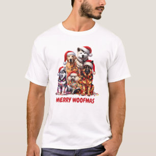 Feliz Woofmas Cão Camisa de Natal