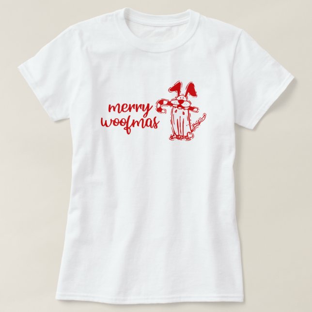 Feliz Woofmas Cão Camisa de Natal (Frente do Design)