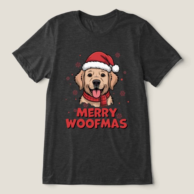 Feliz Woofmas - Natal com um Cachorro Santa Fofo (Design frontal)
