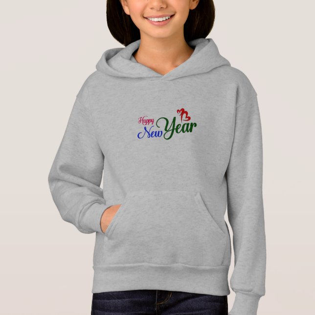 Felizes anos novos Pullover Hoodie (Frente)