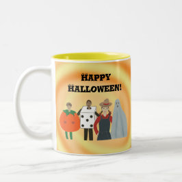 Felizes Crianças de Halloween em Figurinos, caneca