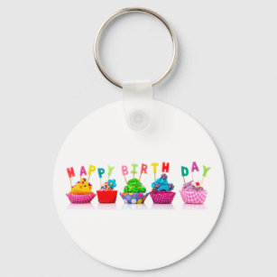 Felizes Cupcakes de aniversário - Chaveiro