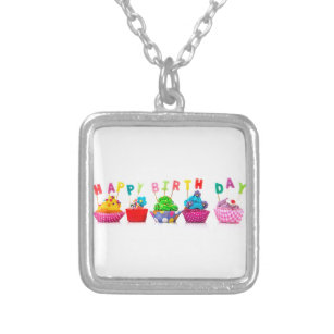 Felizes Cupcakes de aniversário - Colar