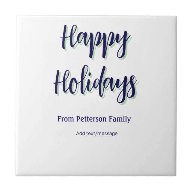 Felizes feriados azuis na moda (Frente)