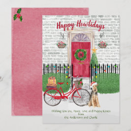 Felizes Feriados Welsh Terrier Bicicleta Porta Ver