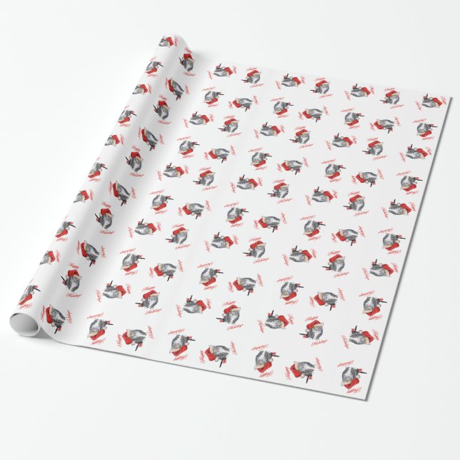 Felizes Férias Papel de Embrulho de Gato (Desenrolado)