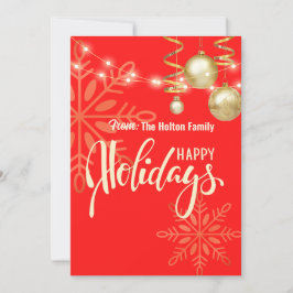 Felizes festas Anúncio personalizado de Natal verm