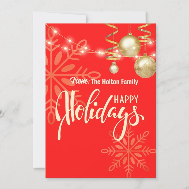 Felizes festas Anúncio personalizado Natal vermelh (Frente)