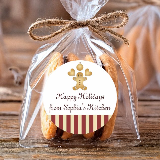 Felizes Festas Etiqueta de Biscoito de Natal Casei (Criador carregado)