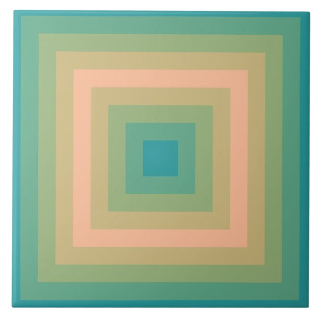 Felpudo Báltico Peach Squares Azulejo Cerâmica (Frente)