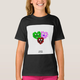 Felpudos Cardíacas Meninas Negra Camisa Básica