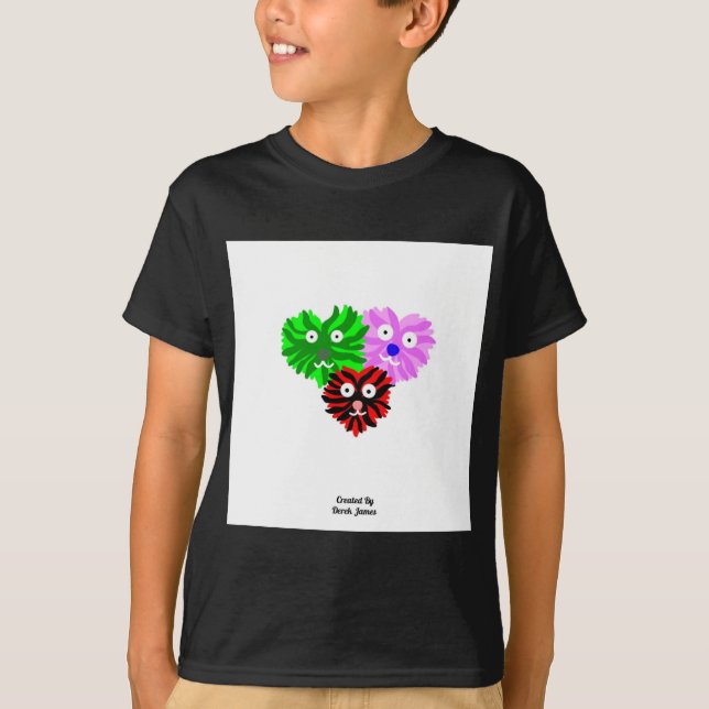 Felpudos Cardíacos Meninos Camisa Básica Negra (Frente)