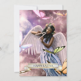 Felz pascoa.Anjo com Cartões de Borboletas