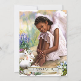 Felz pascoa. Anjo Pequeno com Cartões Planos de Bu