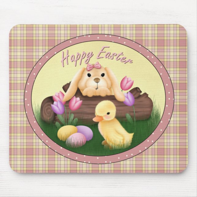 Felz pascoa Bunny Mousepad (Frente)