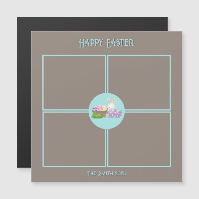 Felz pascoa Deseja Cartão Magnético (Frente/Verso)