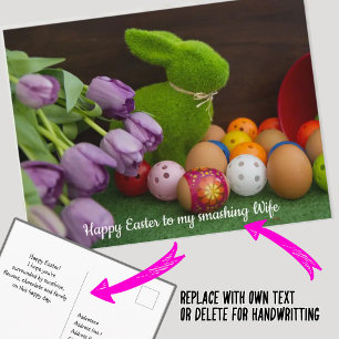 Felz pascoa para o Pickleballer, cartão postal ado