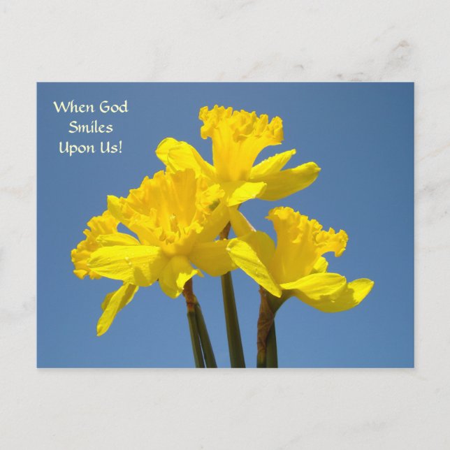 Felz pascoa! Poste Cartões Quando Deus Sorri Sobre (Frente)