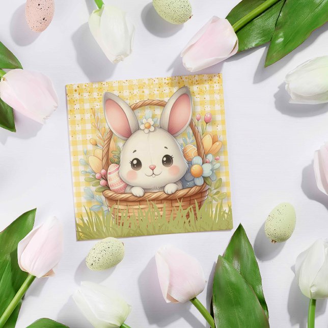 Felz pascoa vibrante em uma placa de fundo amarela (Vibrant Happy Easter in a Yellow background card)