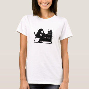 Female Ham Silhouette Fazendo Camiseta De Mensagen