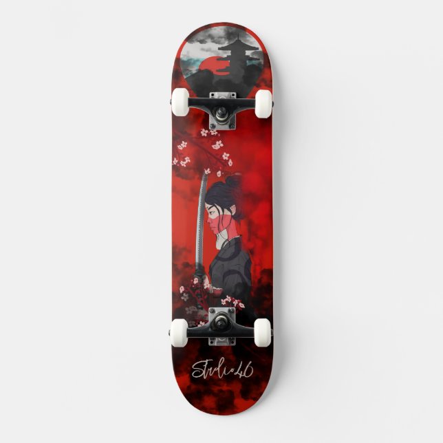 Female Samurai Skateboard  (Frente)