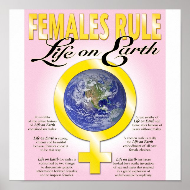 Females governa a vida na Terra poster (Frente)