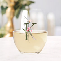 Feminina Floral Monograma Inicial Letra K