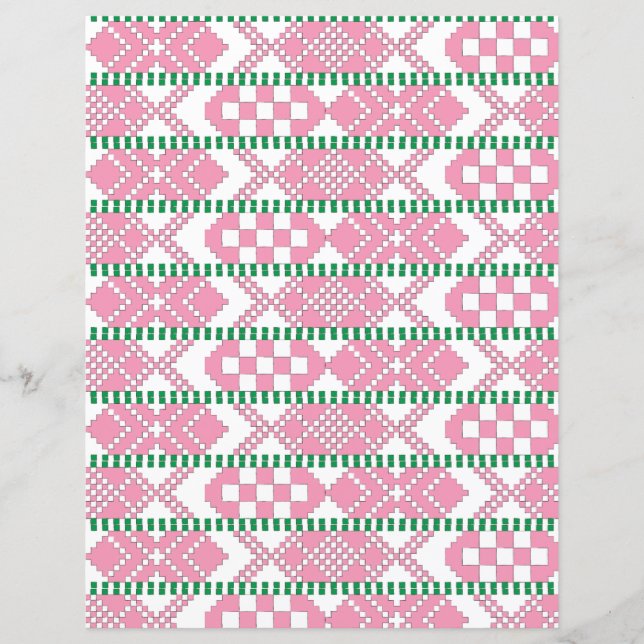 Feminine Pink e White Letônia — Arte Foliar Tribal (Frente)