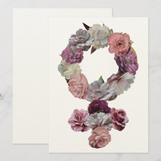 Feminista - Símbolo Venus Feminino com Flores