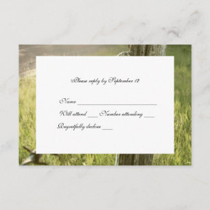 Fencepost, Barbed Wire Rustic Rsvp com envelope